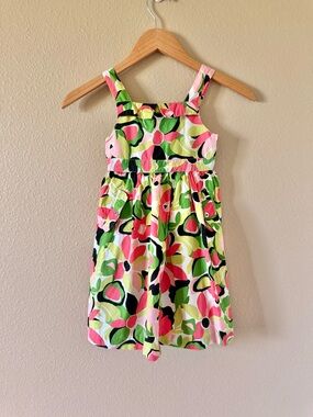 Gymboree Pink, Green & Black Floral Sundress